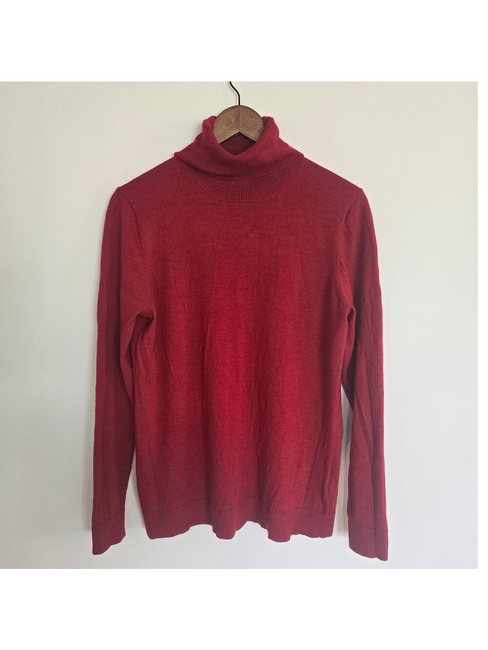 Pendleton Red Merino Wool Turtleneck Sweater Lightweight Size: XL
